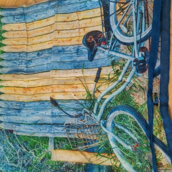 Colorful Bicycle Print Scarf oblong - Picture 2 of 4